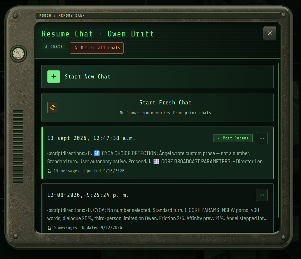 Chat menu
